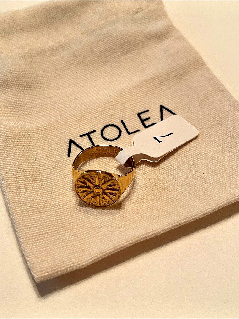 ATOLEA Golden Sun Ring Sun in Gold NWT